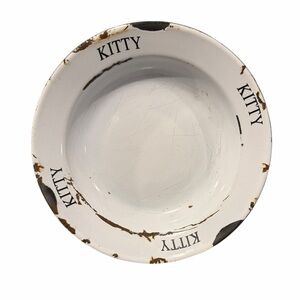 KITTY Porcelain Bowl Farmhouse White Distressed